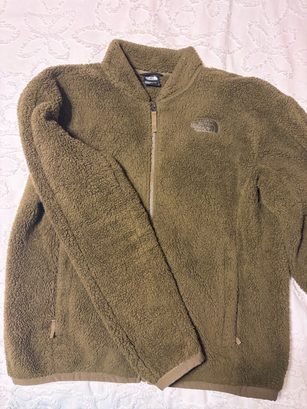 The North Face Olive Sherpa Full-Zip Jacket